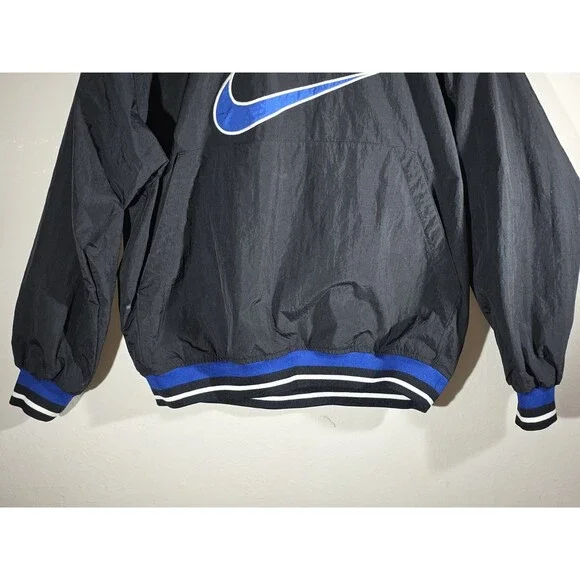 Nike Men’s Swoosh Pullover Windbreaker |  Black Blue 1990’s Orlando Magic Vibes - Picture 3 of 6